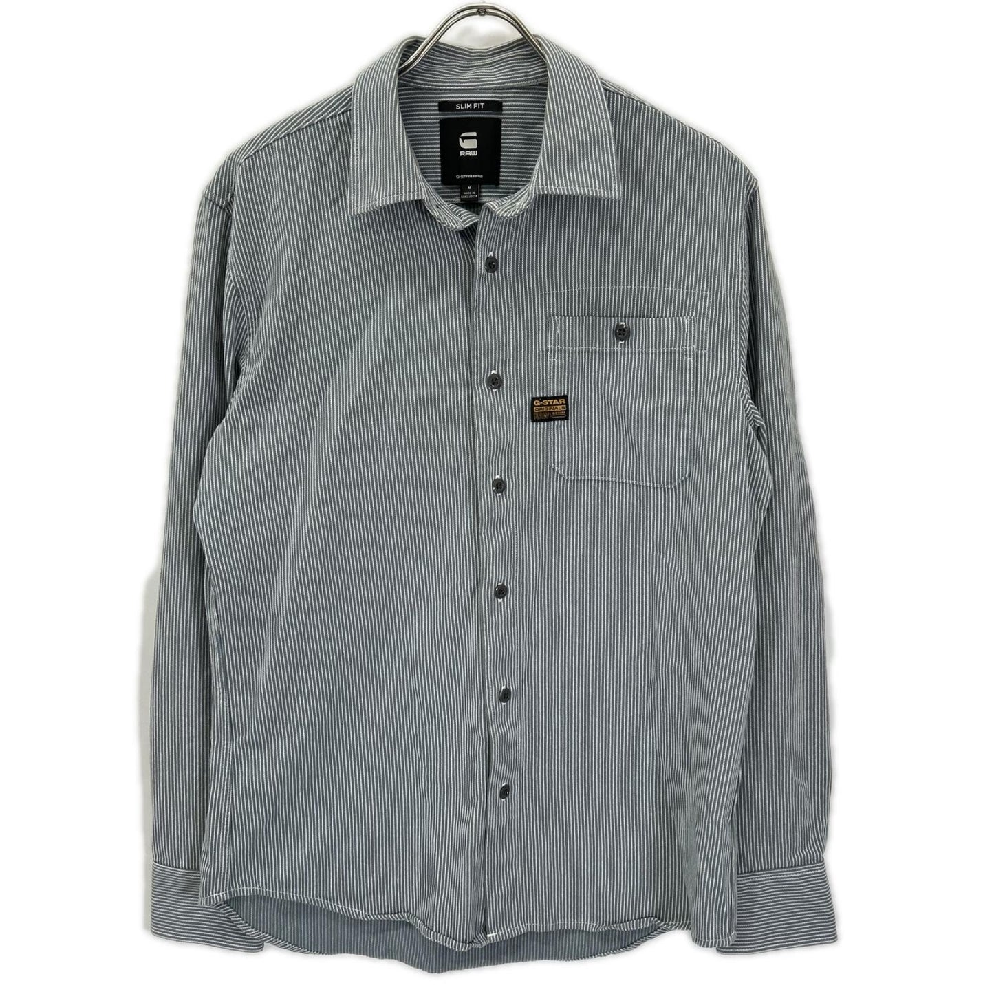 G-STAR RAW ジースターロゥ グリーン ストライプ ロングスリーブシャツ トップス