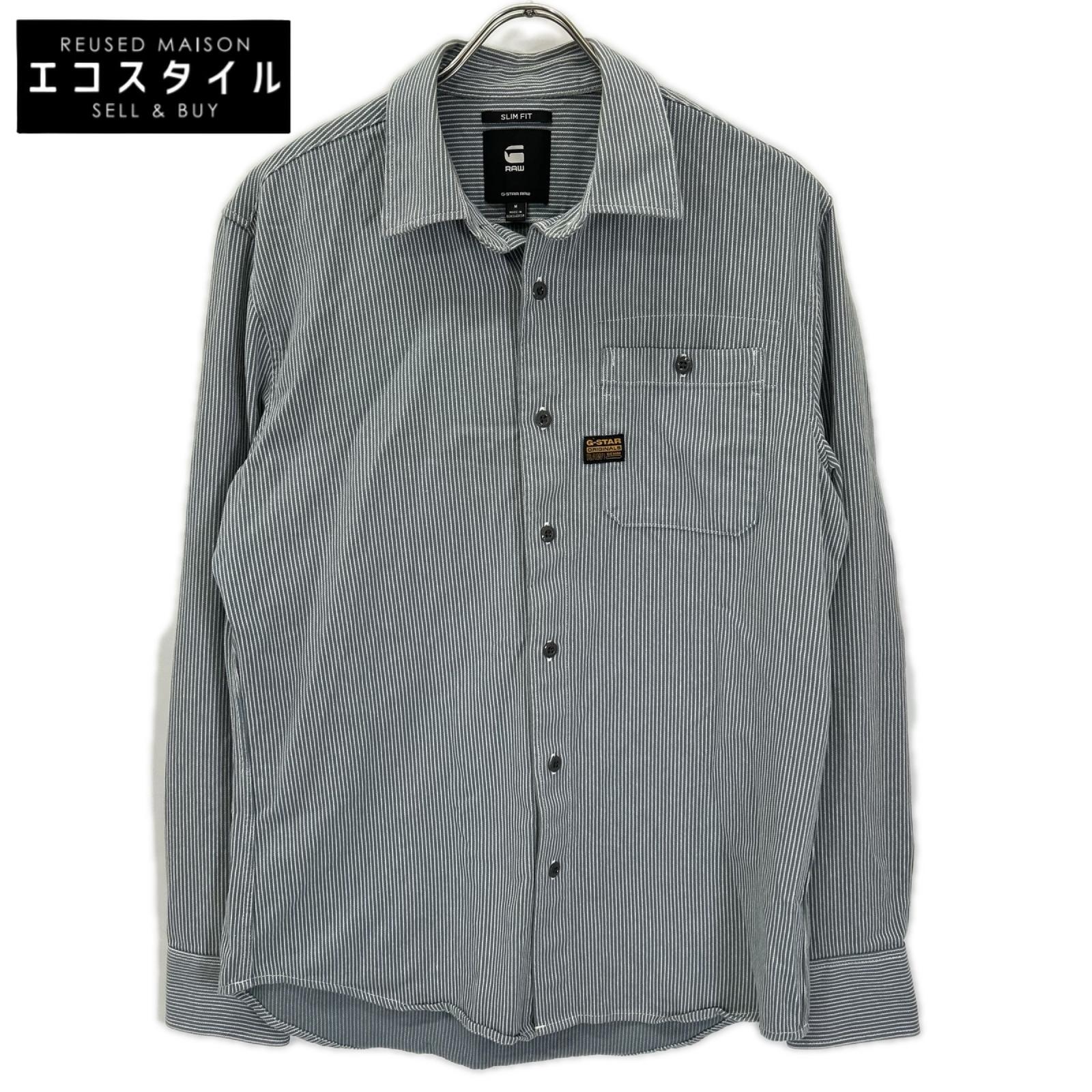 G-STAR RAW ジースターロゥ グリーン ストライプ ロングスリーブシャツ トップス