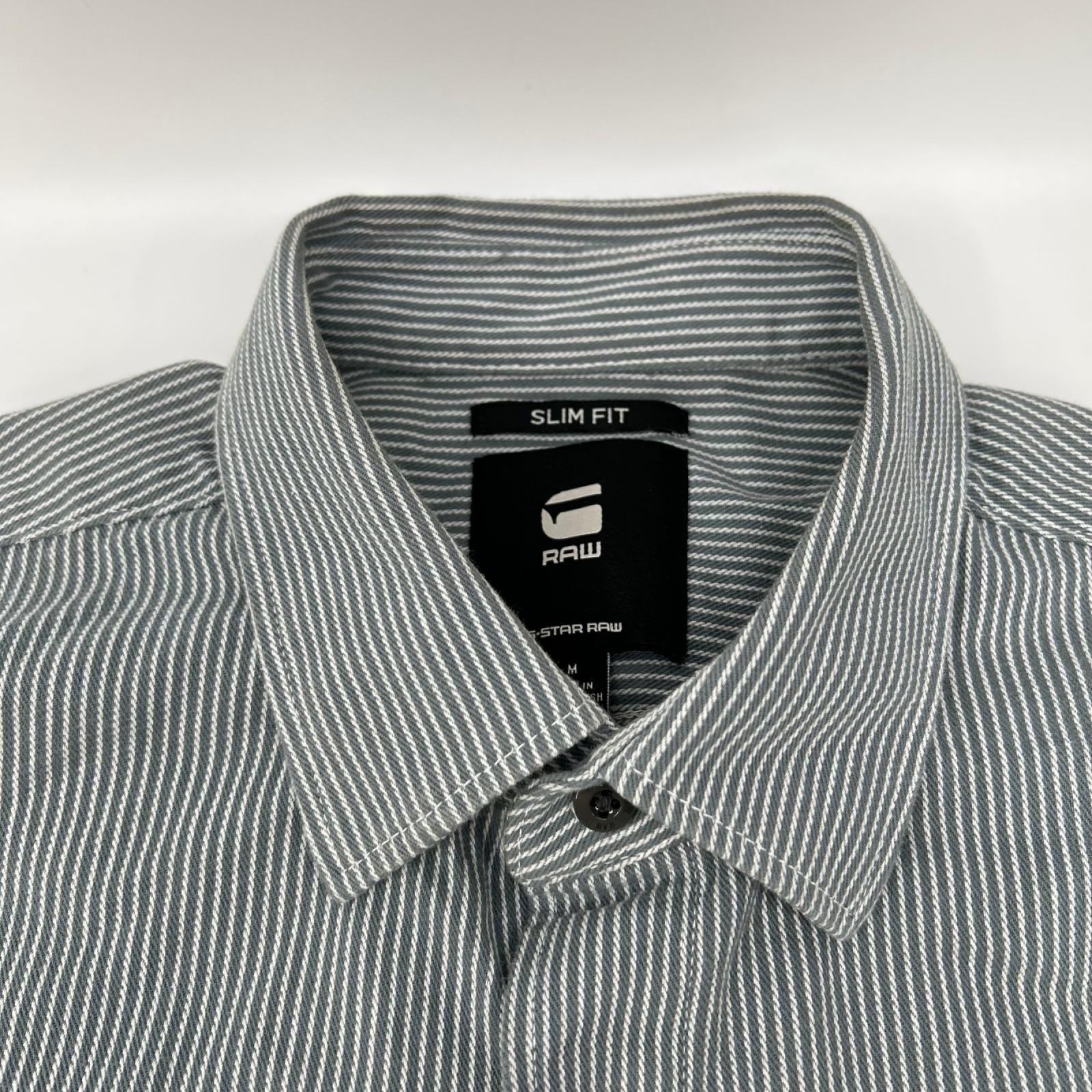 G-STAR RAW ジースターロゥ グリーン ストライプ ロングスリーブシャツ トップス