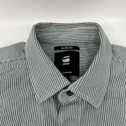 G-STAR RAW ジースターロゥ グリーン ストライプ ロングスリーブシャツ トップス