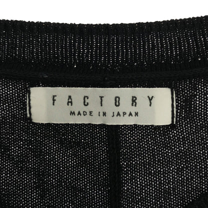 FACTORY ファクトリー ブラック コットン ボタン カーディガン トップス