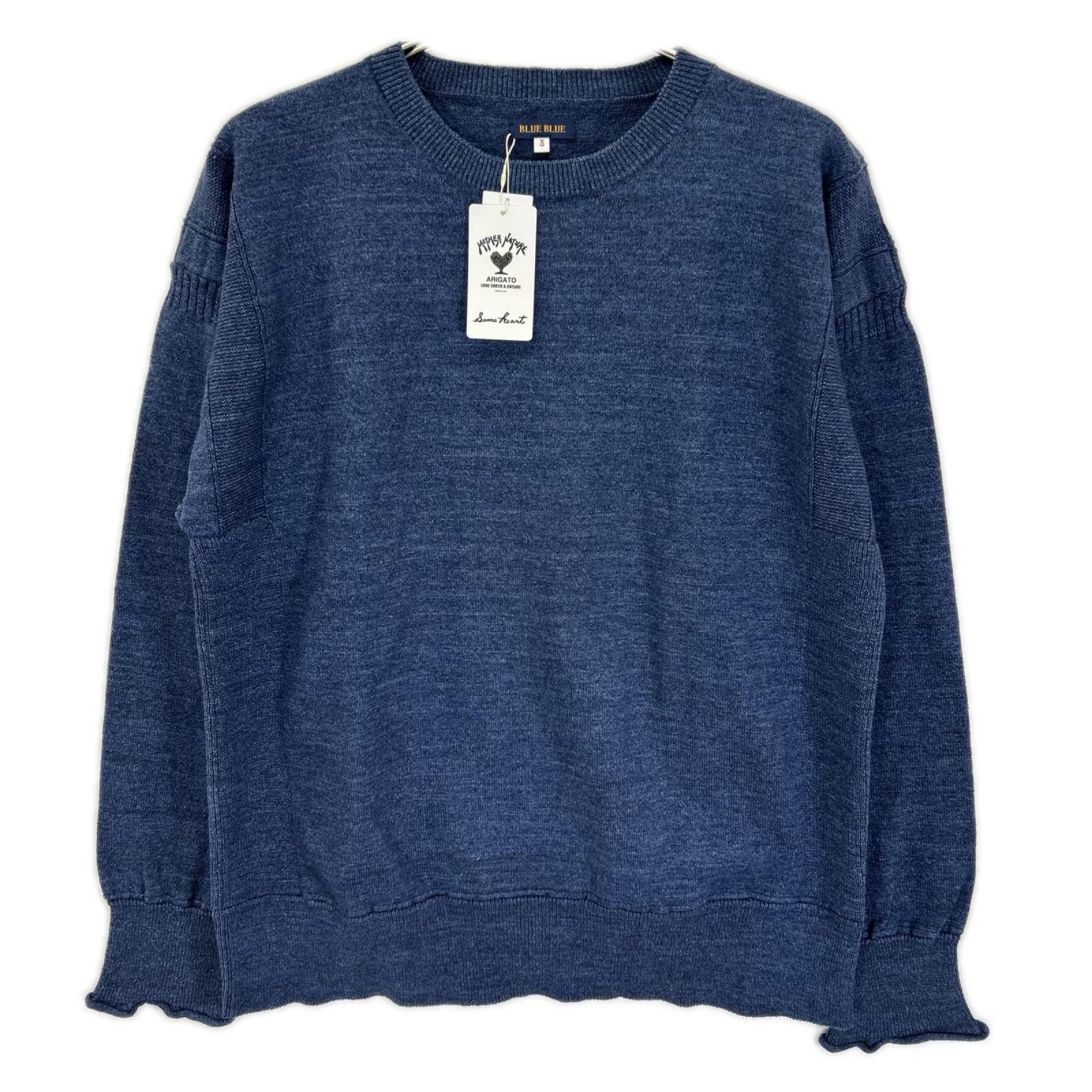 BLUEBLUE ブルーブルー ネイビー ガンジースウェットニット トップス
