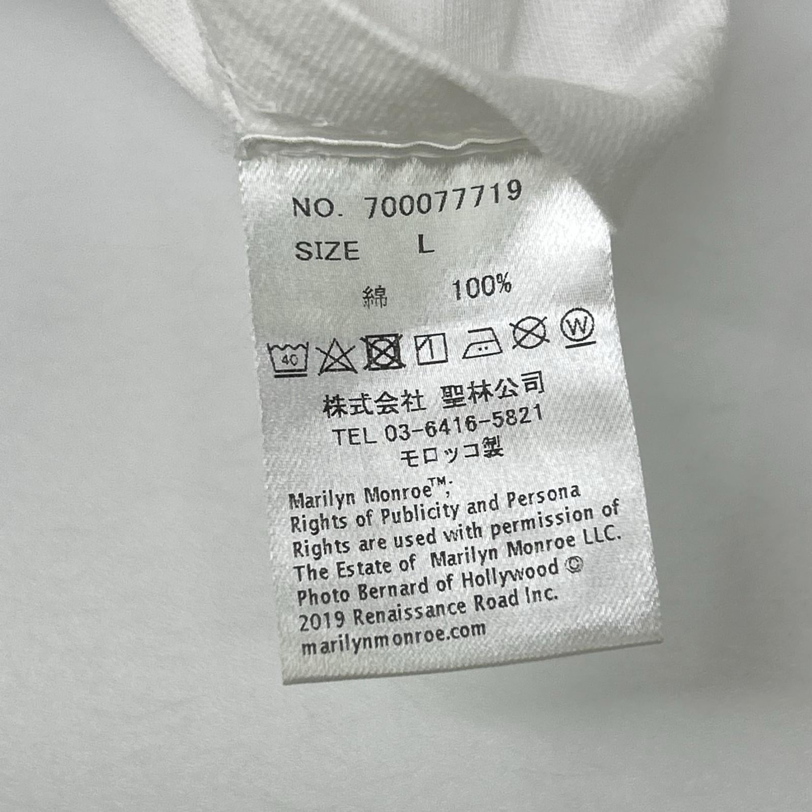 HOLLYWOOD RANCH MARKET ハリウッドランチマーケット ホワイト マリリンモンロー プリントTシャツ トップス