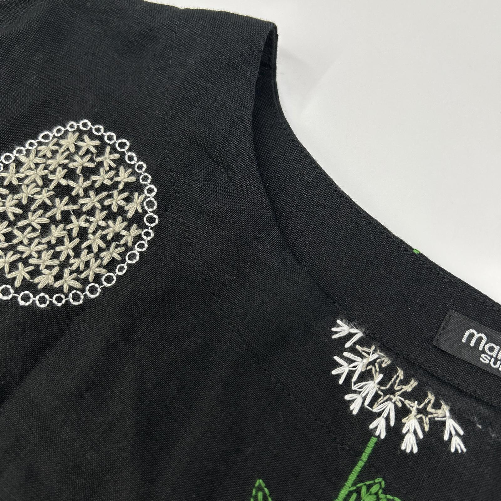 marble SUD マーブルシュッド ブラック EMB エキノプス リネン コットン 半袖 ワンピース ワンピース