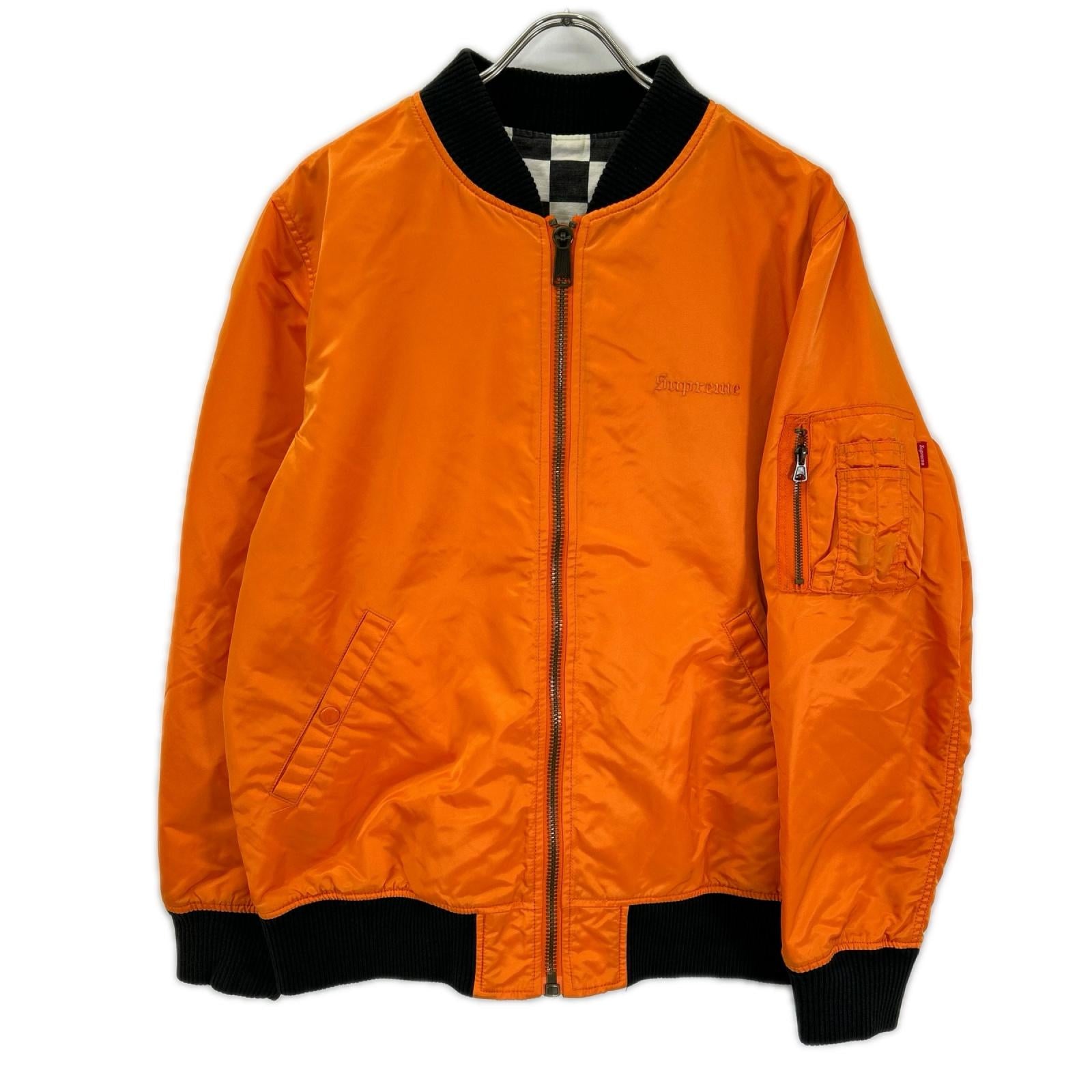 Supreme シュプリーム 16SS オレンジ×チェッカー柄 Reversible Checkered MA-1 ジャケット ジャケット