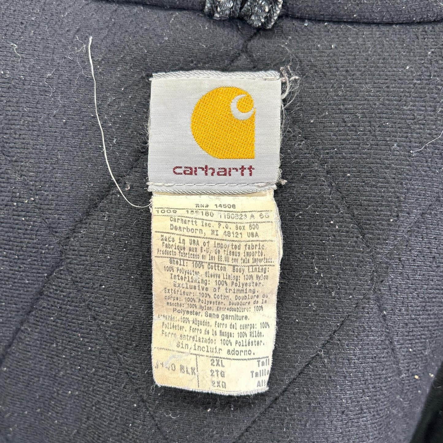 carhartt カーハート ブラック アクティブパーカー　00s　USA製 ジャケット