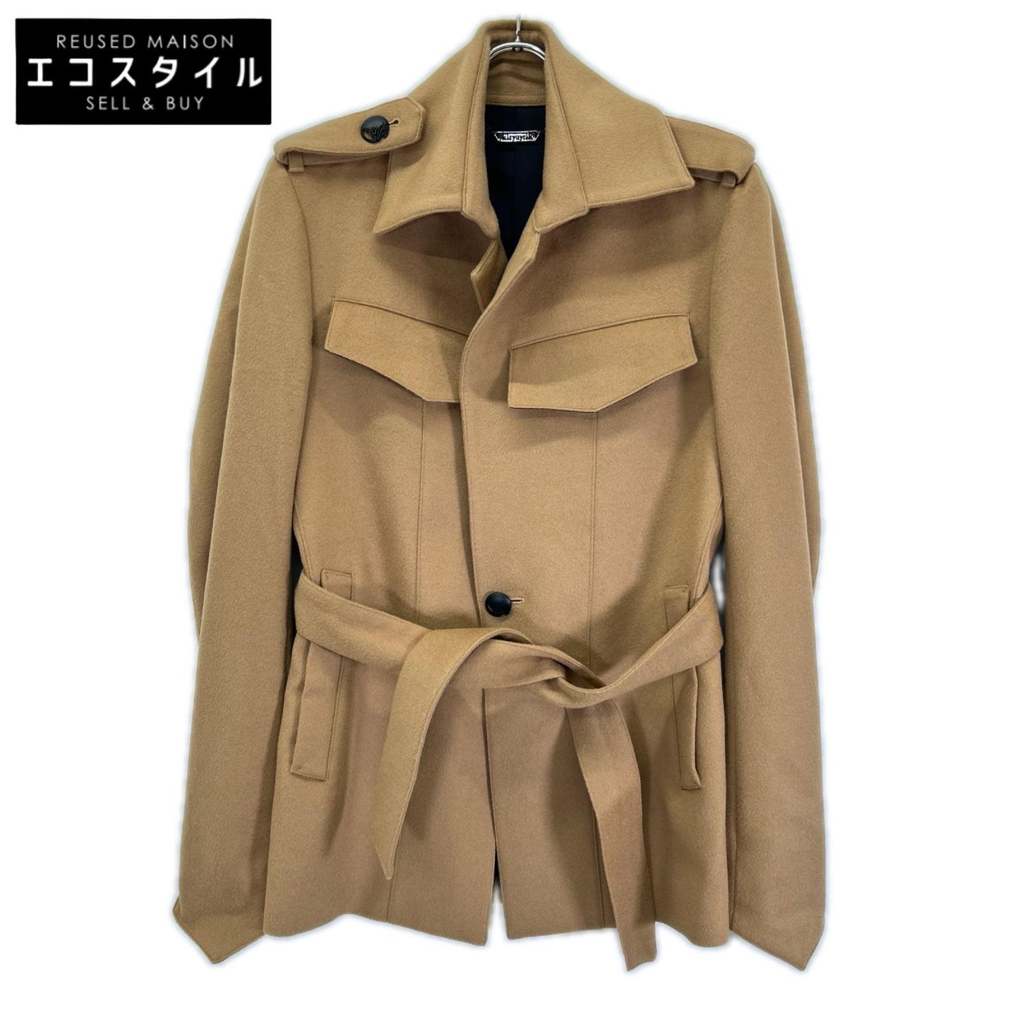 kiryuyrik キリュウキリュウ 24AW KS-HJ21-101 ブラック Cashmere Beaver Safari Jacket/カシミアビーバー サファリジャケット コート