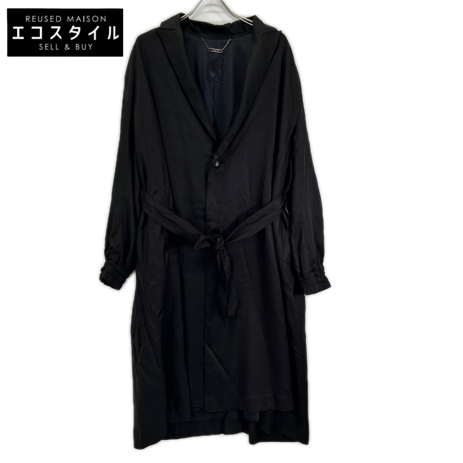 kiryuyrik キリュウキリュウ 24SS KR-HC34-903 ブラック DrapeCoat/ドレープオーバーコート コート