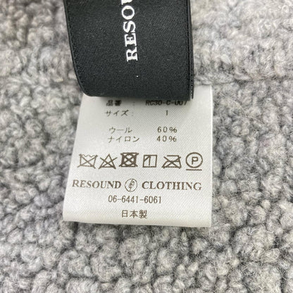 RESOUND CLOTHING リサウンドクロージング RC30-C-007 グレー BOA HOODIE COAT/ボアフーディコート コート