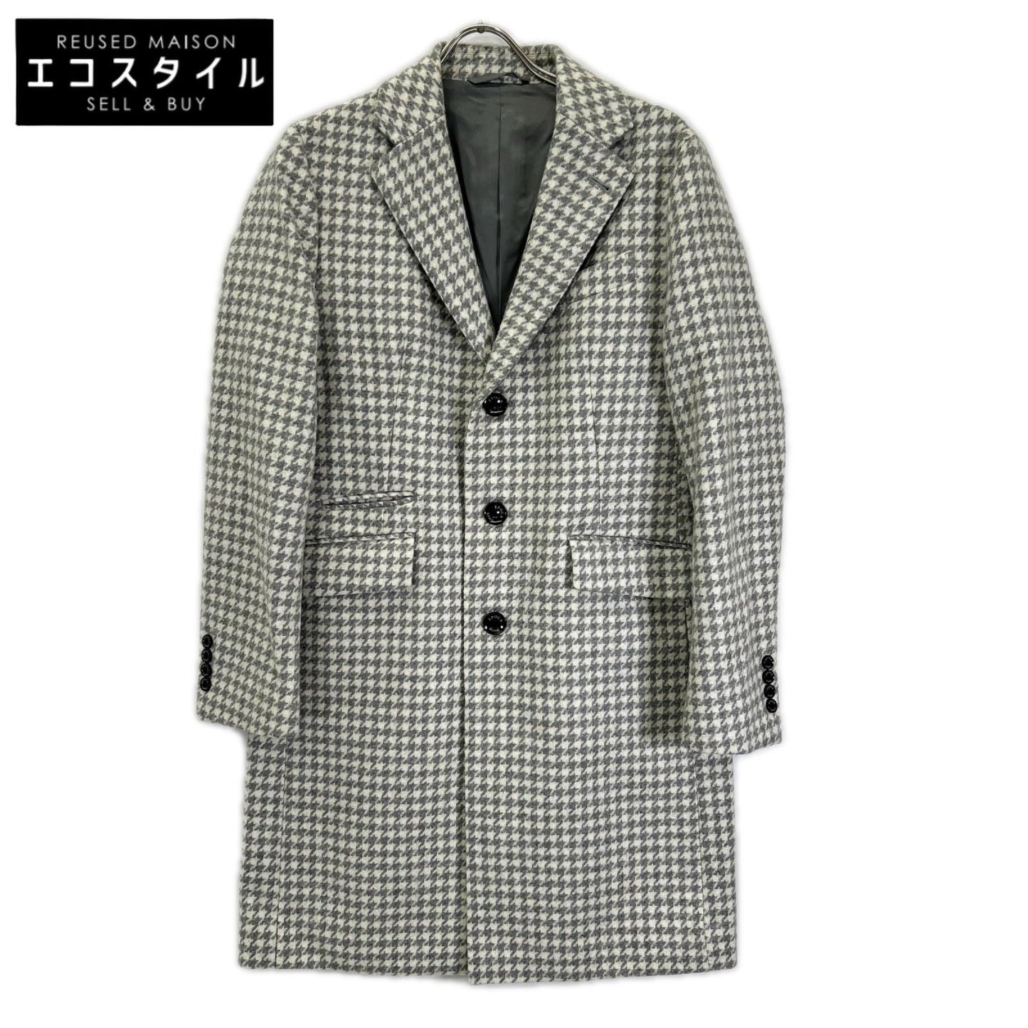 EPOCA UOMO エポカウォモ 24AW M1B49404 ホワイト×グレー 千鳥ジャカードチェスターコート コート