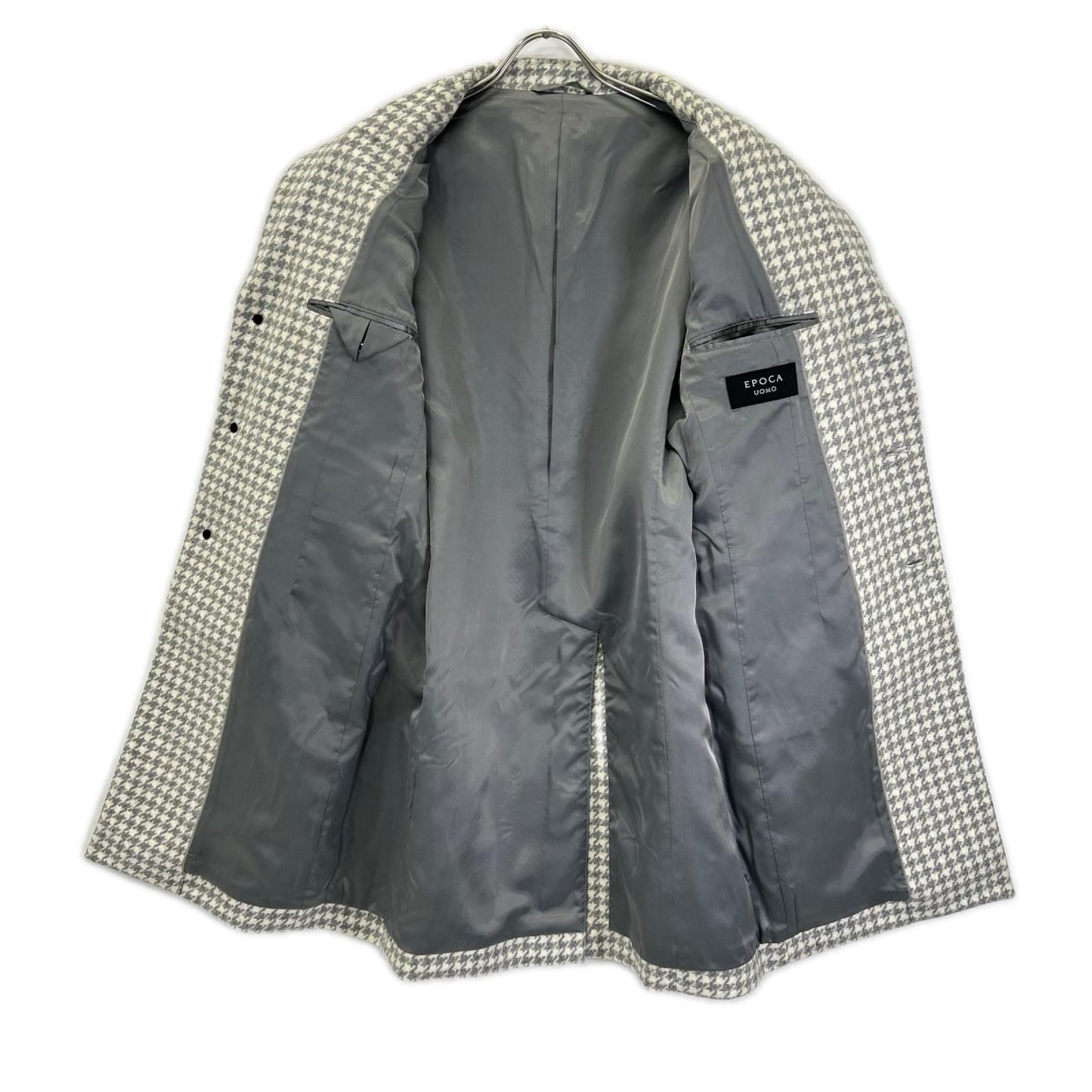 EPOCA UOMO エポカウォモ 24AW M1B49404 ホワイト×グレー 千鳥ジャカードチェスターコート コート