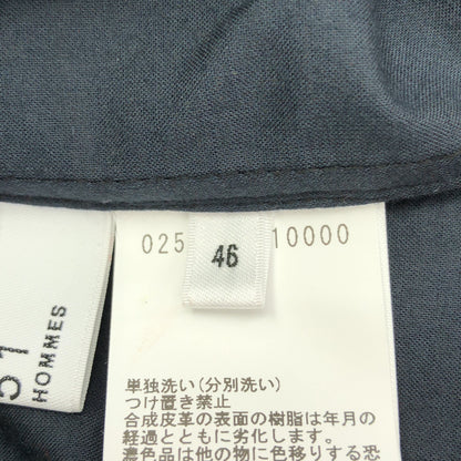 5351 PourLesHomme 5351プールオム ブラック レザータッチ ロングスリーブシャツ トップス