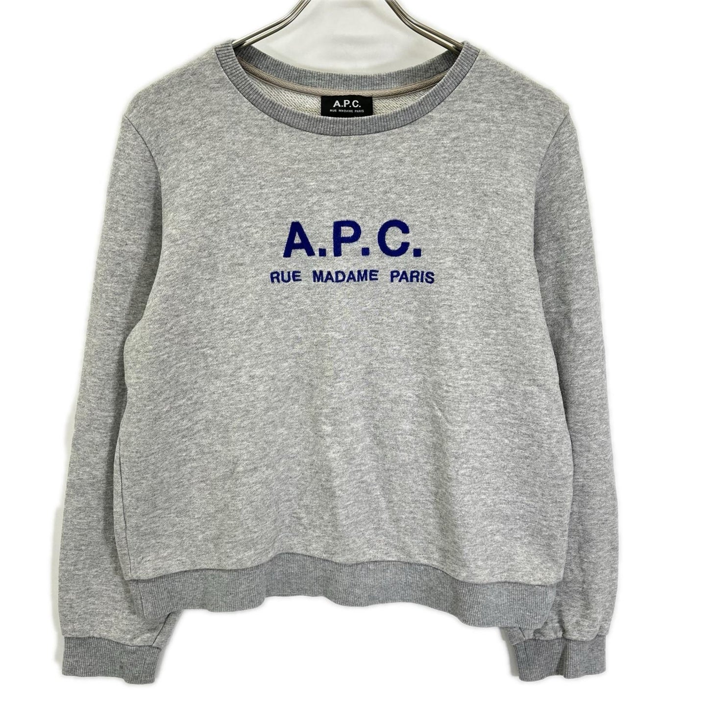 A.P.C. アーペーセー グレー フロントロゴ クルーネック トレーナー トップス