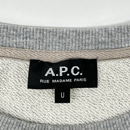 A.P.C. アーペーセー グレー フロントロゴ クルーネック トレーナー トップス