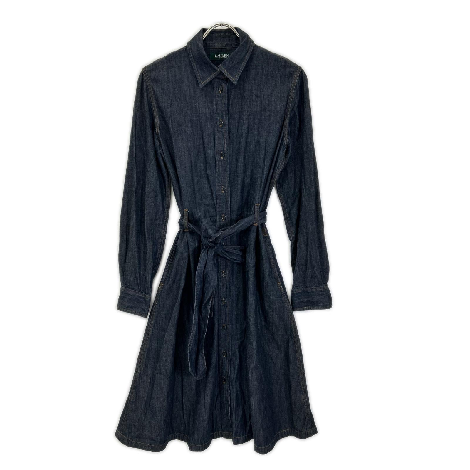 LAUREN RALPH LAUREN ローレン ラルフローレン インディゴ デニムシャツ ワンピース ワンピース