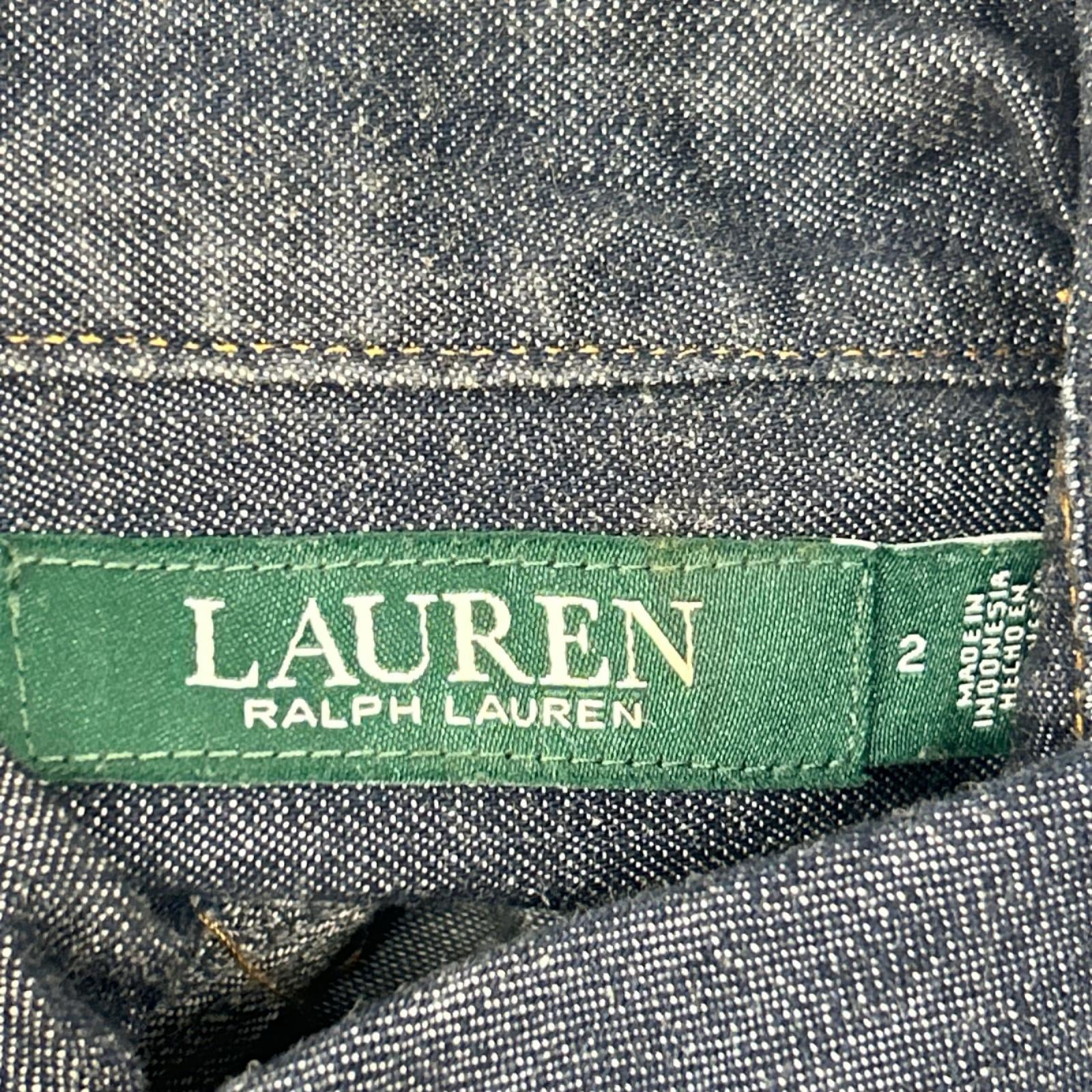 LAUREN RALPH LAUREN ローレン ラルフローレン インディゴ デニムシャツ ワンピース ワンピース