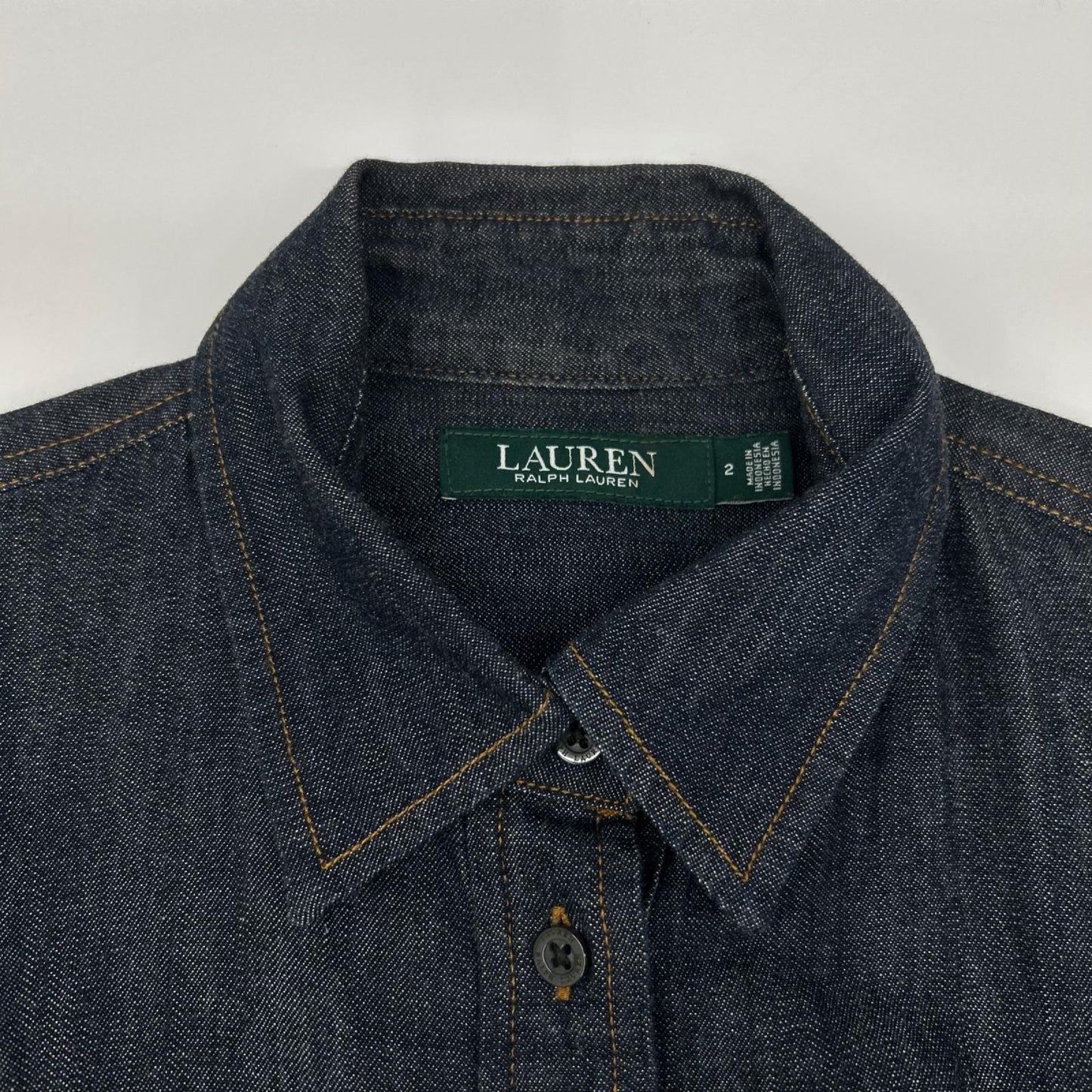 LAUREN RALPH LAUREN ローレン ラルフローレン インディゴ デニムシャツ ワンピース ワンピース