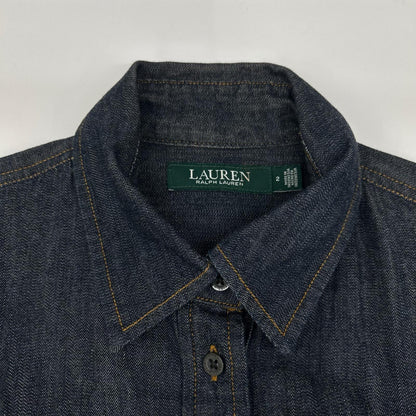 LAUREN RALPH LAUREN ローレン ラルフローレン インディゴ デニムシャツ ワンピース ワンピース