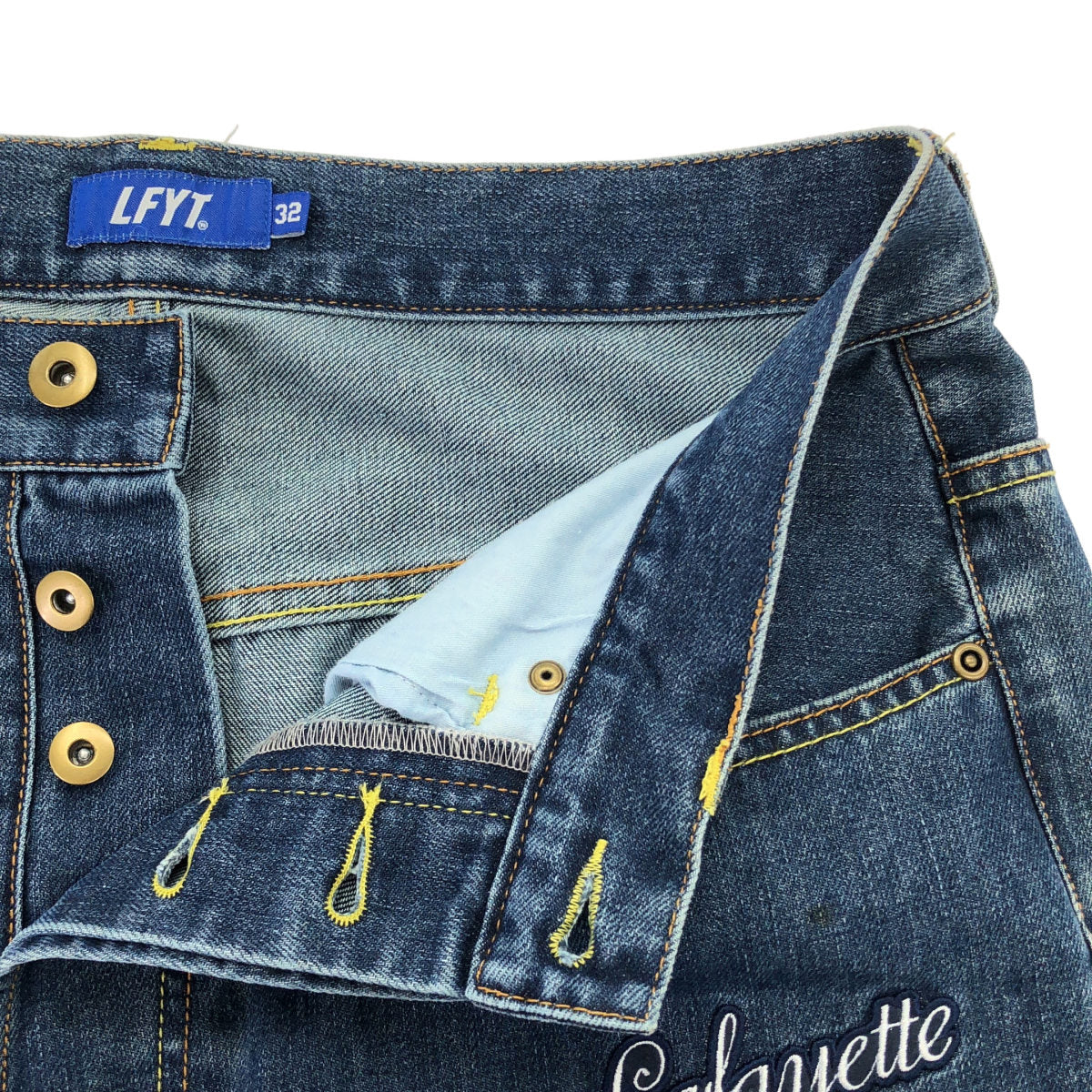 LFYT エルエフワイティー LS231101 インディゴ ALL OVER EMBLEM デニムパンツ ボトムス