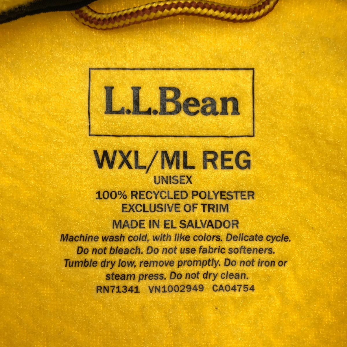 L.L.Bean エルエルビーン 522444 イエロー クラシック フリース プルオーバー トップス
