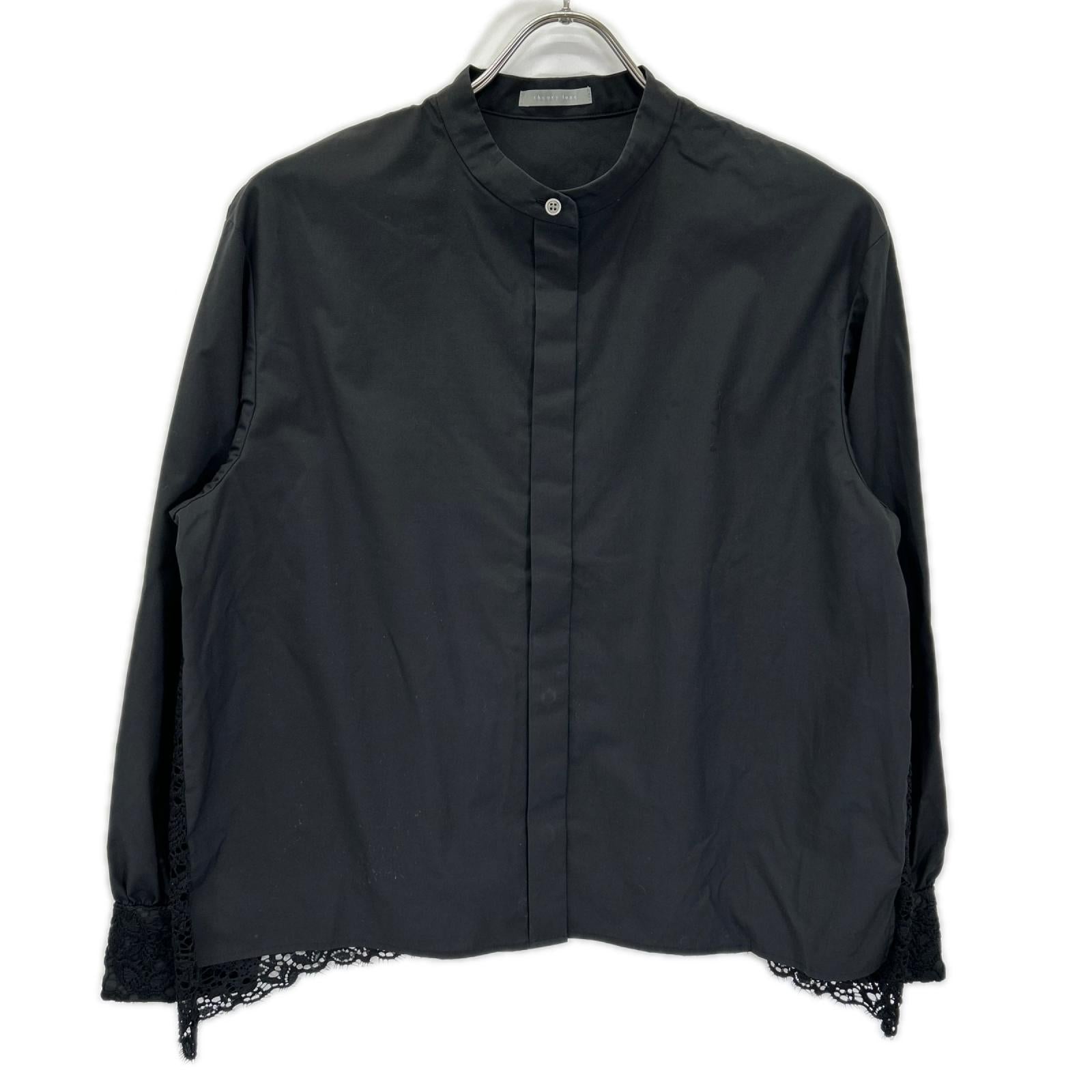 theory luxe セオリーリュクス 03-4108270 24年 ブラック バックレース シャツ トップス