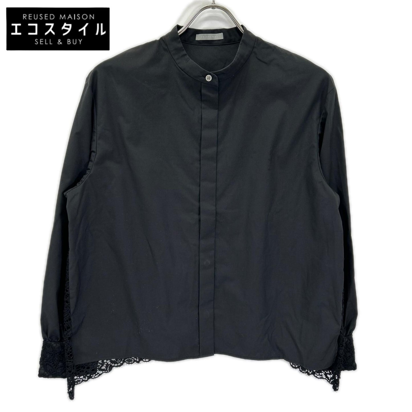 theory luxe セオリーリュクス 03-4108270 24年 ブラック バックレース シャツ トップス