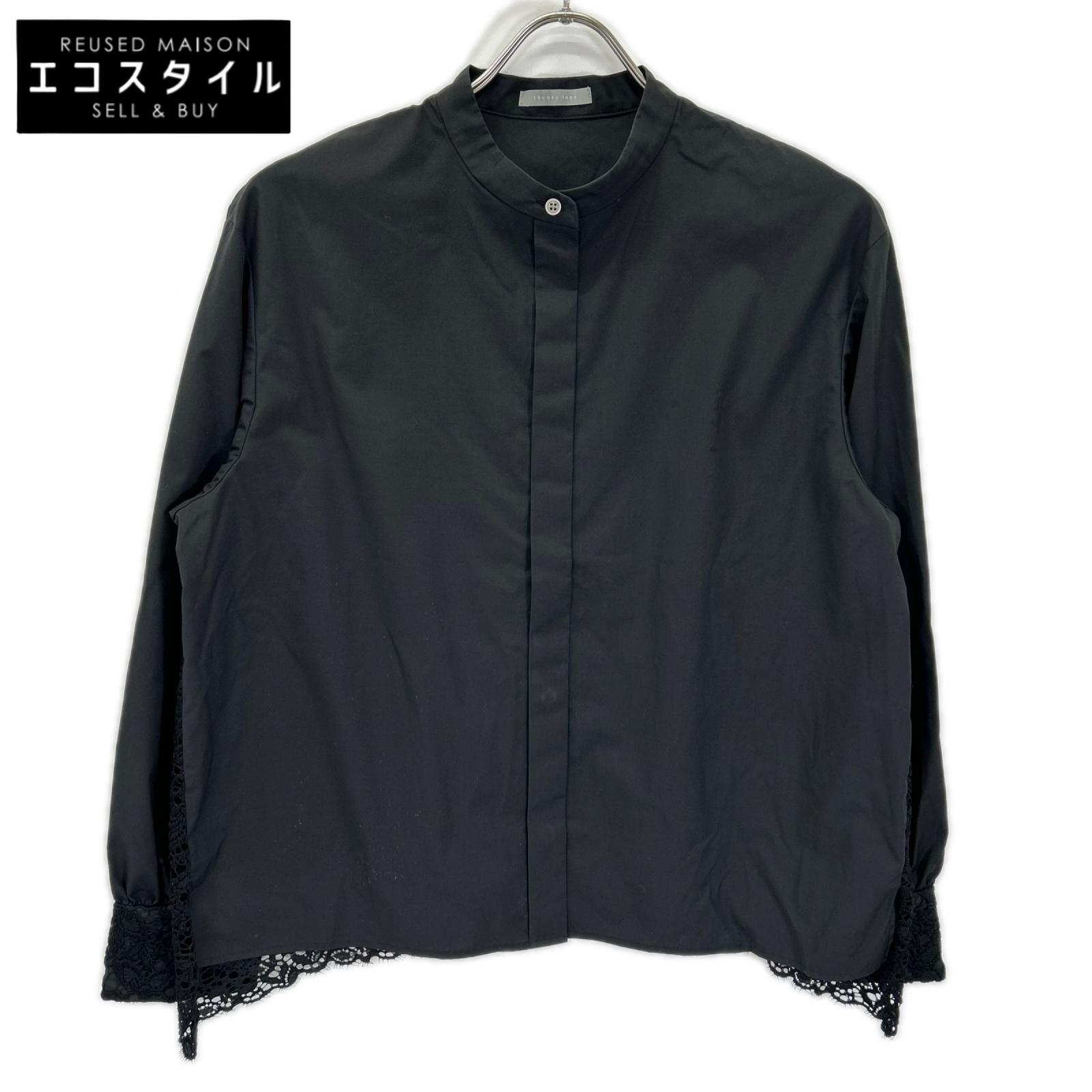 theory luxe セオリーリュクス 03-4108270 24年 ブラック バックレース シャツ トップス