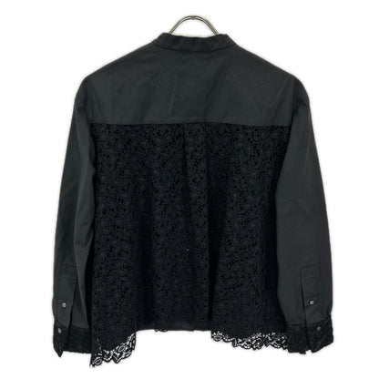 theory luxe セオリーリュクス 03-4108270 24年 ブラック バックレース シャツ トップス