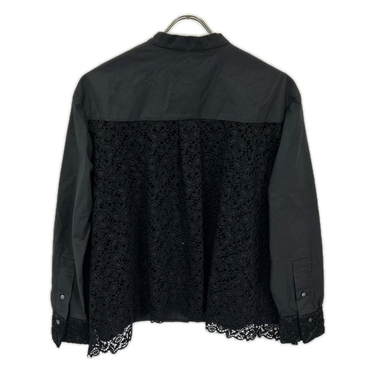 theory luxe セオリーリュクス 03-4108270 24年 ブラック バックレース シャツ トップス