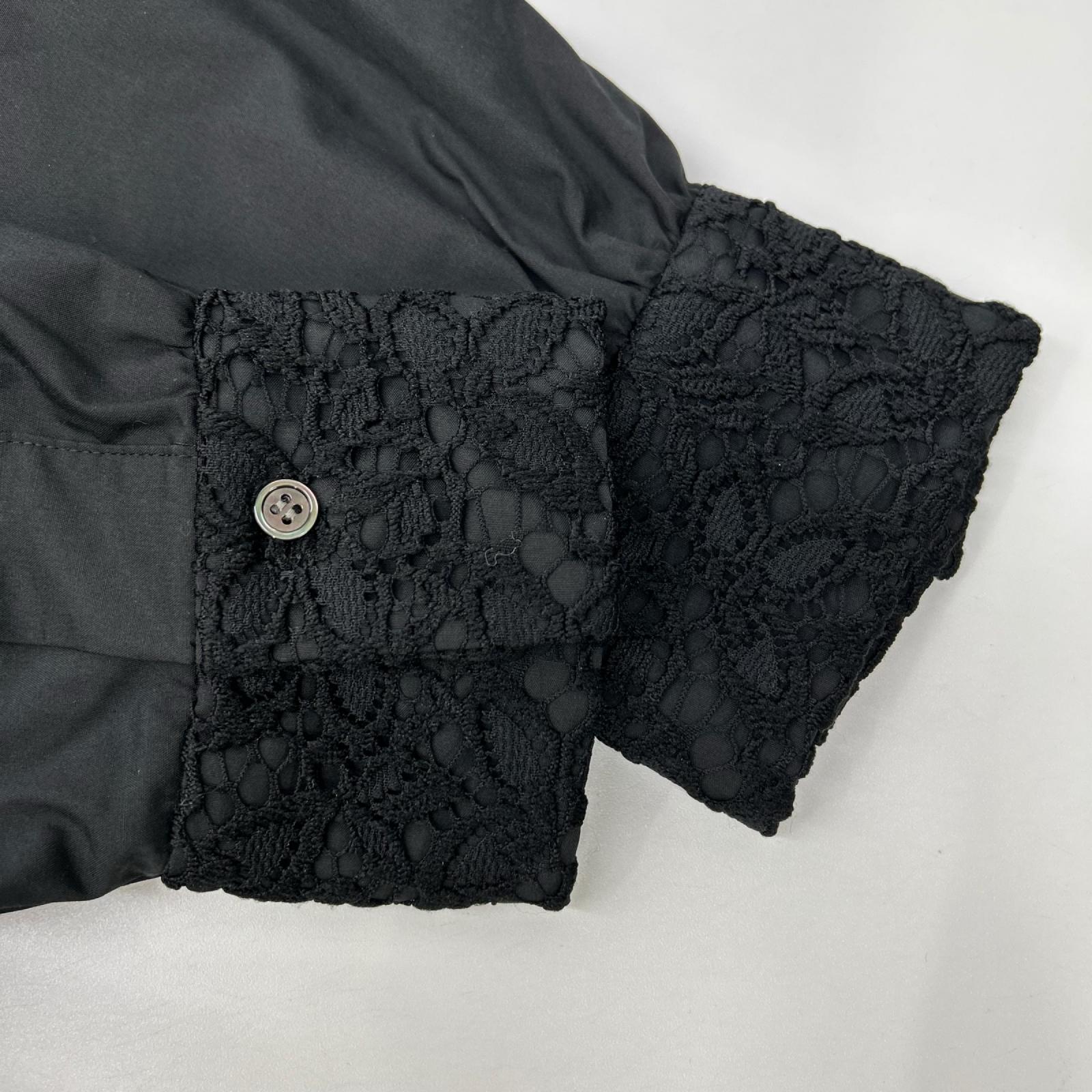 theory luxe セオリーリュクス 03-4108270 24年 ブラック バックレース シャツ トップス