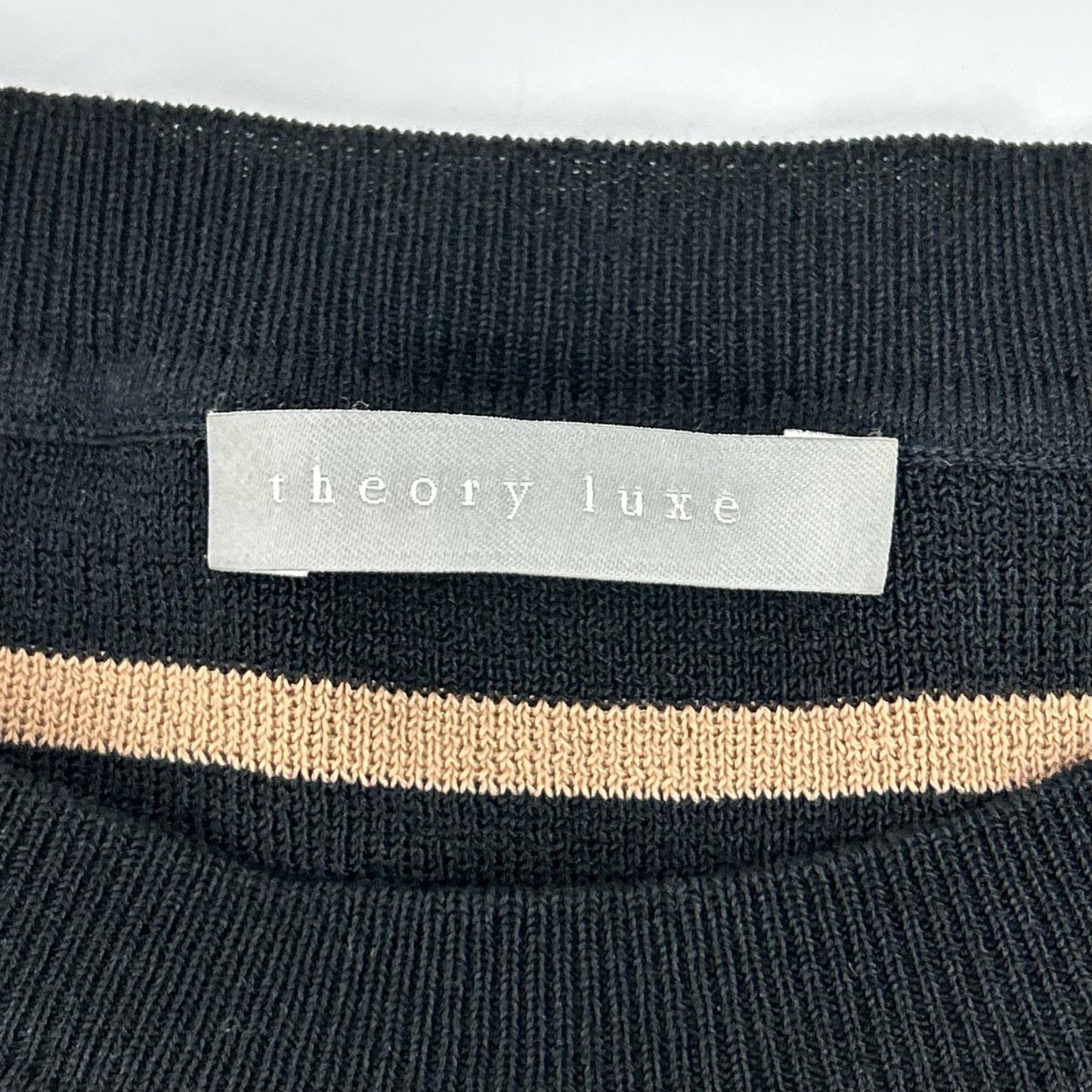 theory luxe セオリーリュクス 03-3201729 ブラック×ベージュ コクーンシルエット ボーダーニット トップス