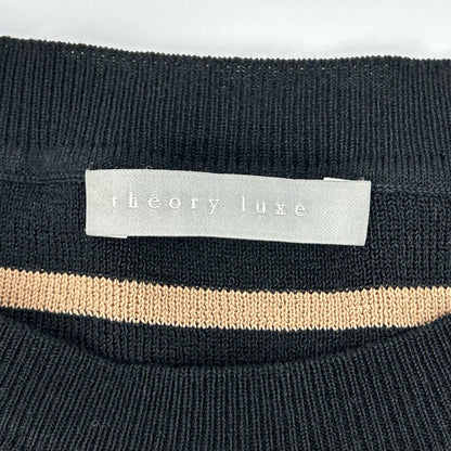 theory luxe セオリーリュクス 03-3201729 ブラック×ベージュ コクーンシルエット ボーダーニット トップス