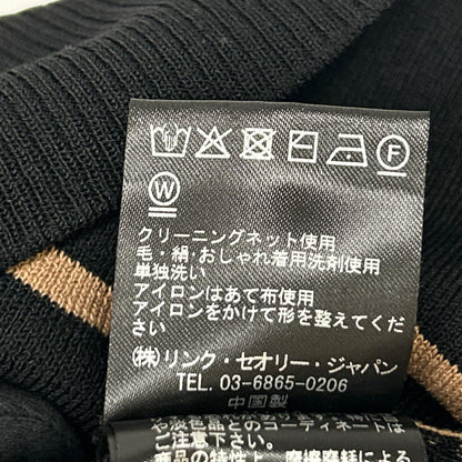 theory luxe セオリーリュクス 03-3201729 ブラック×ベージュ コクーンシルエット ボーダーニット トップス