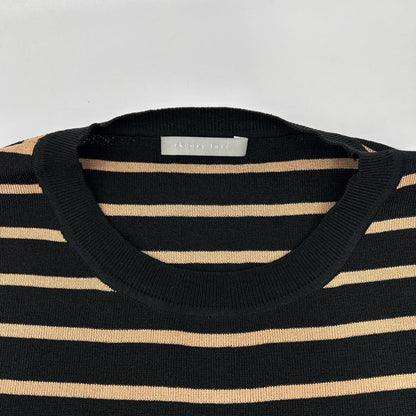 theory luxe セオリーリュクス 03-3201729 ブラック×ベージュ コクーンシルエット ボーダーニット トップス