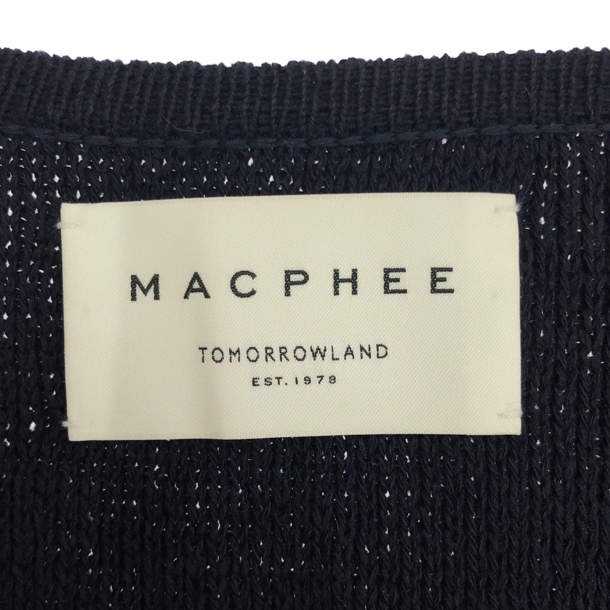 MACPHEE マカフィー 12-02-42-02205 ネイビー ハーフミラノ Vネックカーディガン トップス