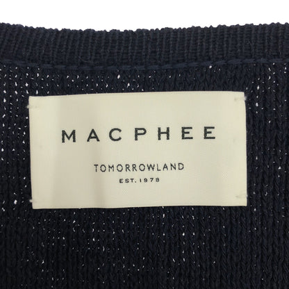 MACPHEE マカフィー 12-02-42-02205 ネイビー ハーフミラノ Vネックカーディガン トップス