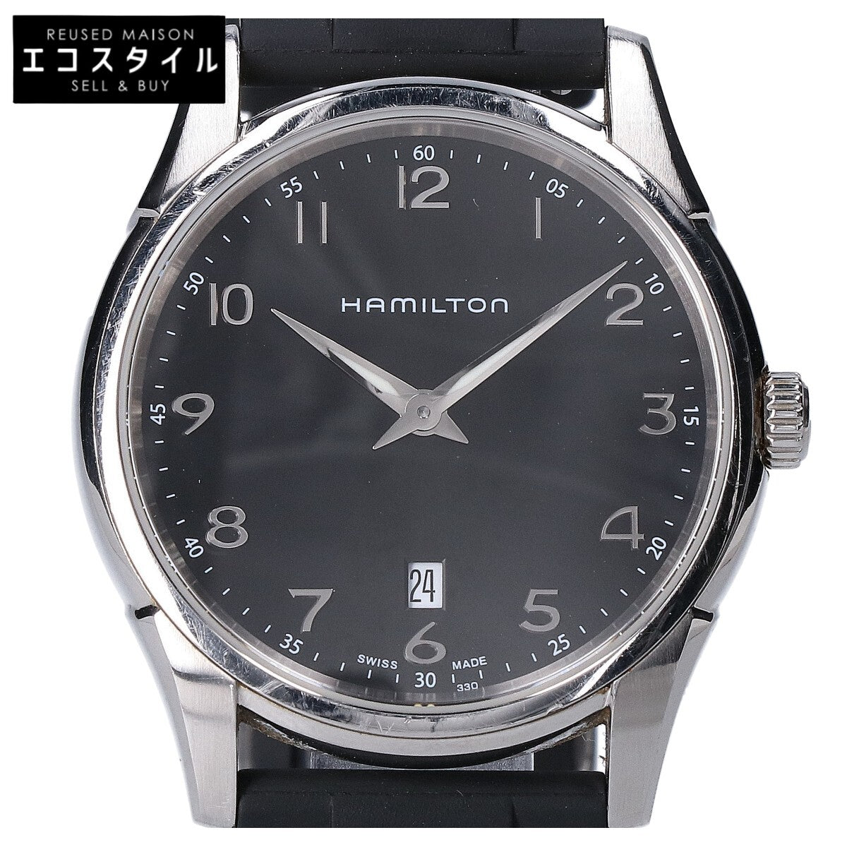 HAMILTON ハミルトン H385111 Thinline Quartz ジャズマスター 黒文字盤 クオーツ 腕時計