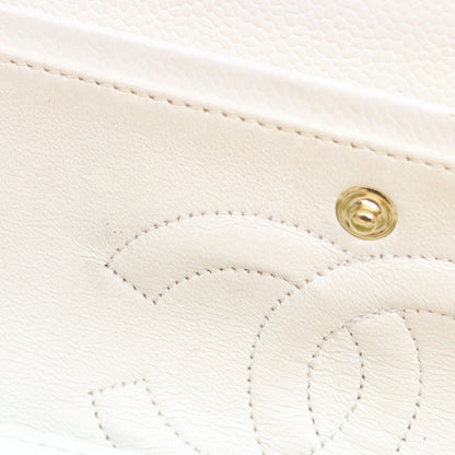 CHANEL シャネル 9番 A01112 白 キャビア G金具 マトラッセ25 クラシックフラップ ショルダーバッグ ショルダーバッグ