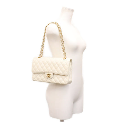 CHANEL シャネル 9番 A01112 白 キャビア G金具 マトラッセ25 クラシックフラップ ショルダーバッグ ショルダーバッグ