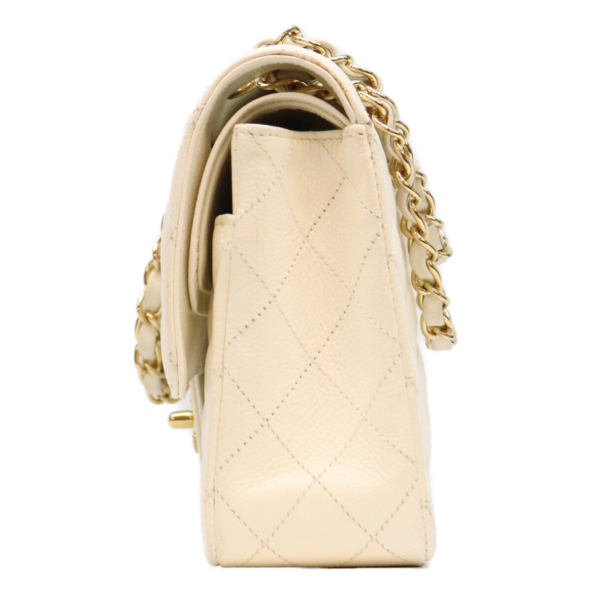 CHANEL シャネル 9番 A01112 白 キャビア G金具 マトラッセ25 クラシックフラップ ショルダーバッグ ショルダーバッグ