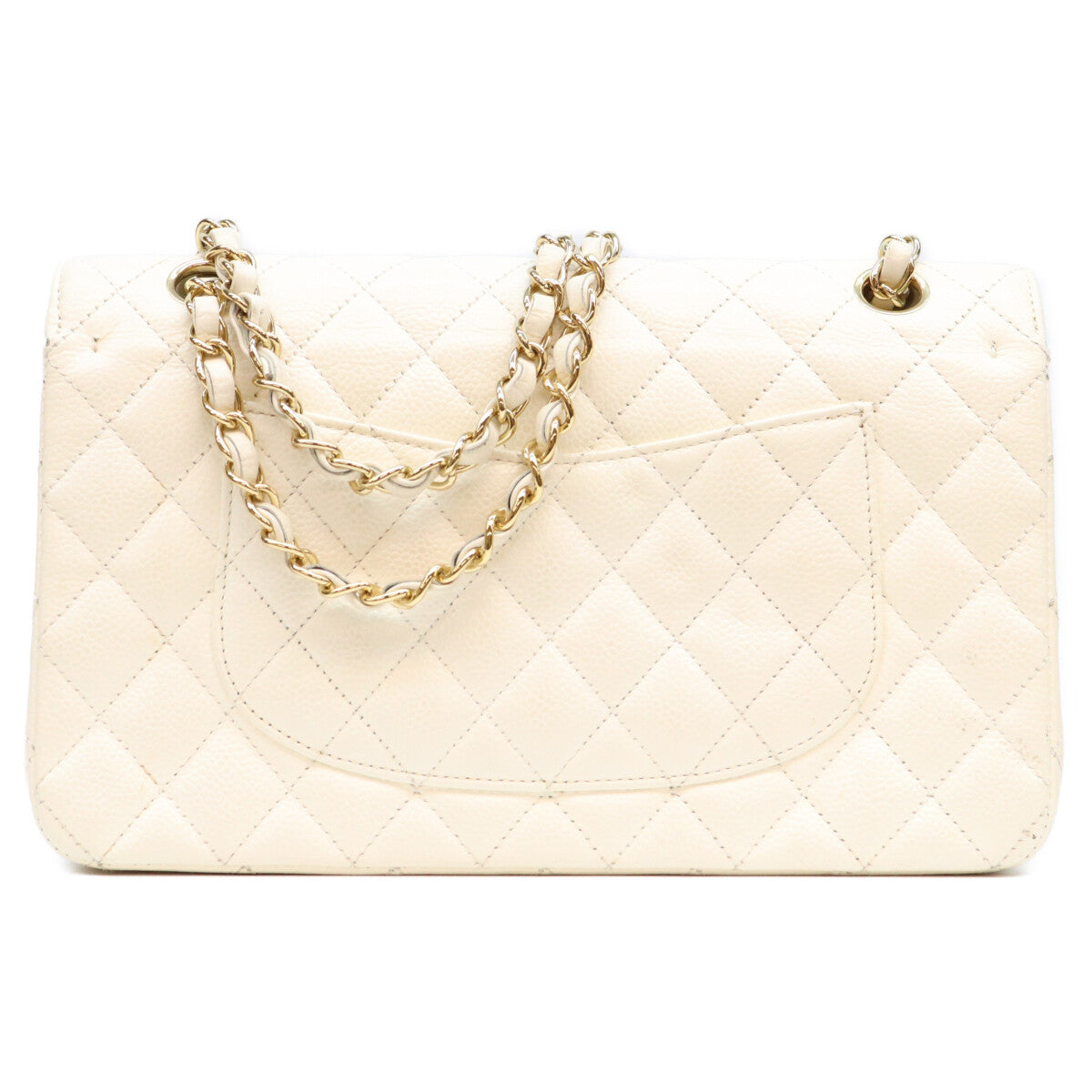 CHANEL シャネル 9番 A01112 白 キャビア G金具 マトラッセ25 クラシックフラップ ショルダーバッグ ショルダーバッグ