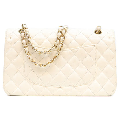 CHANEL シャネル 9番 A01112 白 キャビア G金具 マトラッセ25 クラシックフラップ ショルダーバッグ ショルダーバッグ