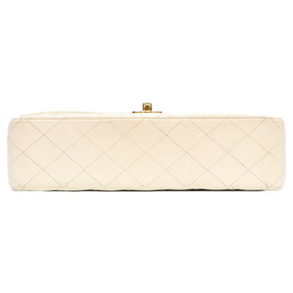CHANEL シャネル 9番 A01112 白 キャビア G金具 マトラッセ25 クラシックフラップ ショルダーバッグ ショルダーバッグ