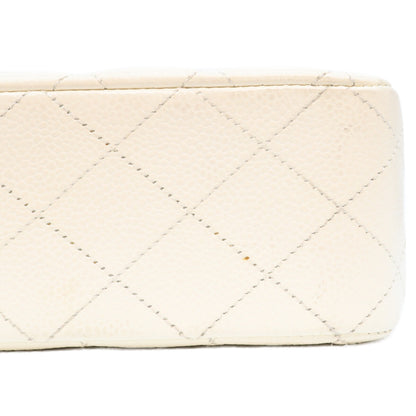 CHANEL シャネル 9番 A01112 白 キャビア G金具 マトラッセ25 クラシックフラップ ショルダーバッグ ショルダーバッグ