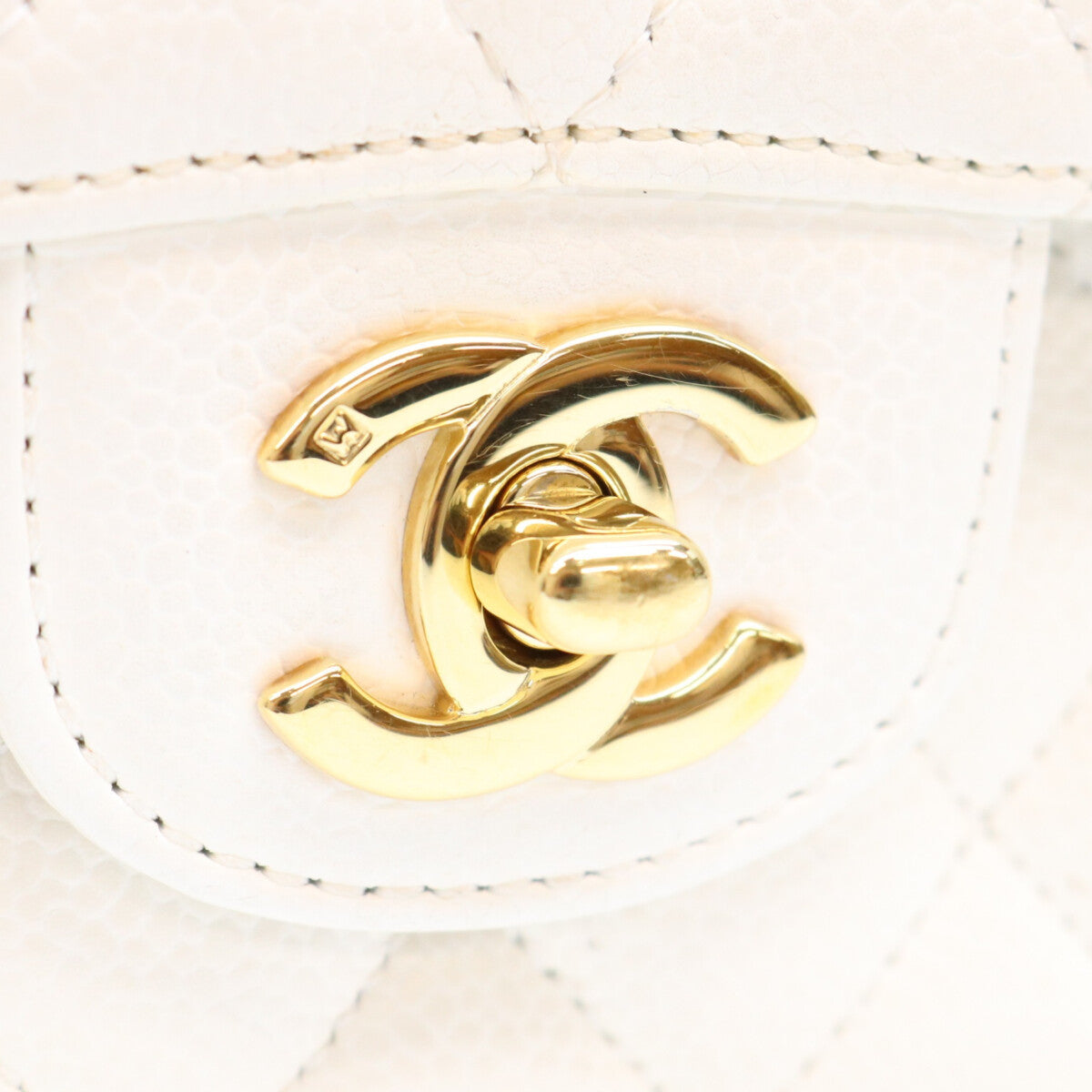 CHANEL シャネル 9番 A01112 白 キャビア G金具 マトラッセ25 クラシックフラップ ショルダーバッグ ショルダーバッグ