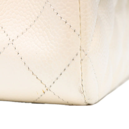 CHANEL シャネル 9番 A01112 白 キャビア G金具 マトラッセ25 クラシックフラップ ショルダーバッグ ショルダーバッグ