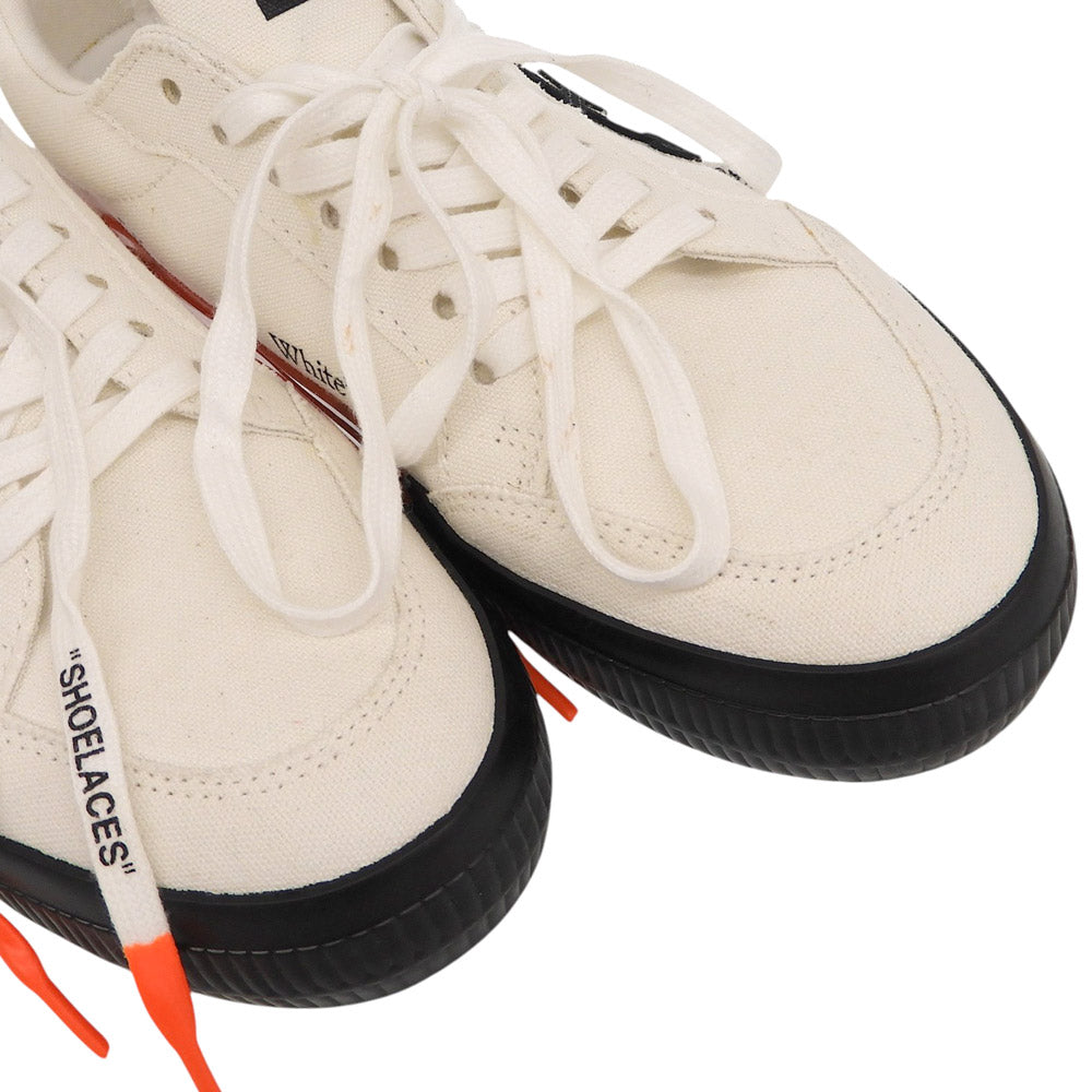OFF-WHITE オフホワイト バルカナイズド マーブル柄 ジップタイ ローカットスニーカー キャンバス シューズ メンズ ホワイト 40 シューズ