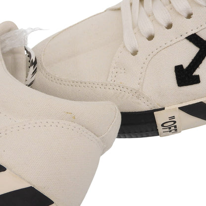 OFF-WHITE オフホワイト バルカナイズド マーブル柄 ジップタイ ローカットスニーカー キャンバス シューズ メンズ ホワイト 40 シューズ