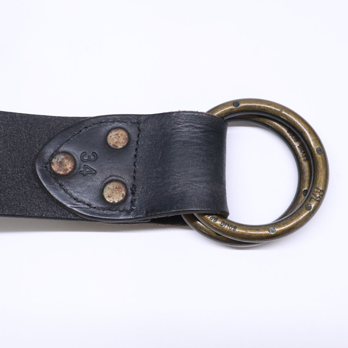 RRL ダブルアールエル ブラスリングバックル レザー ベルト