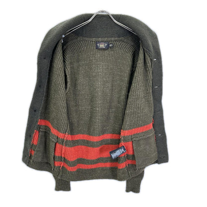 RRL ダブルアールエル カーキ×オレンジ ショールカラー ボタン カーディガン トップス